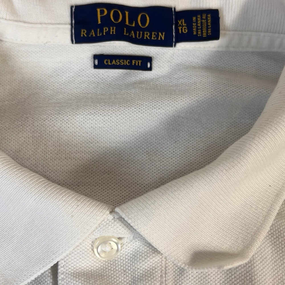 Polo Ralph Lauren Mens XL White Classic Fit Soft Cotton Polo Blue Pony Casual - Picture 7 of 8